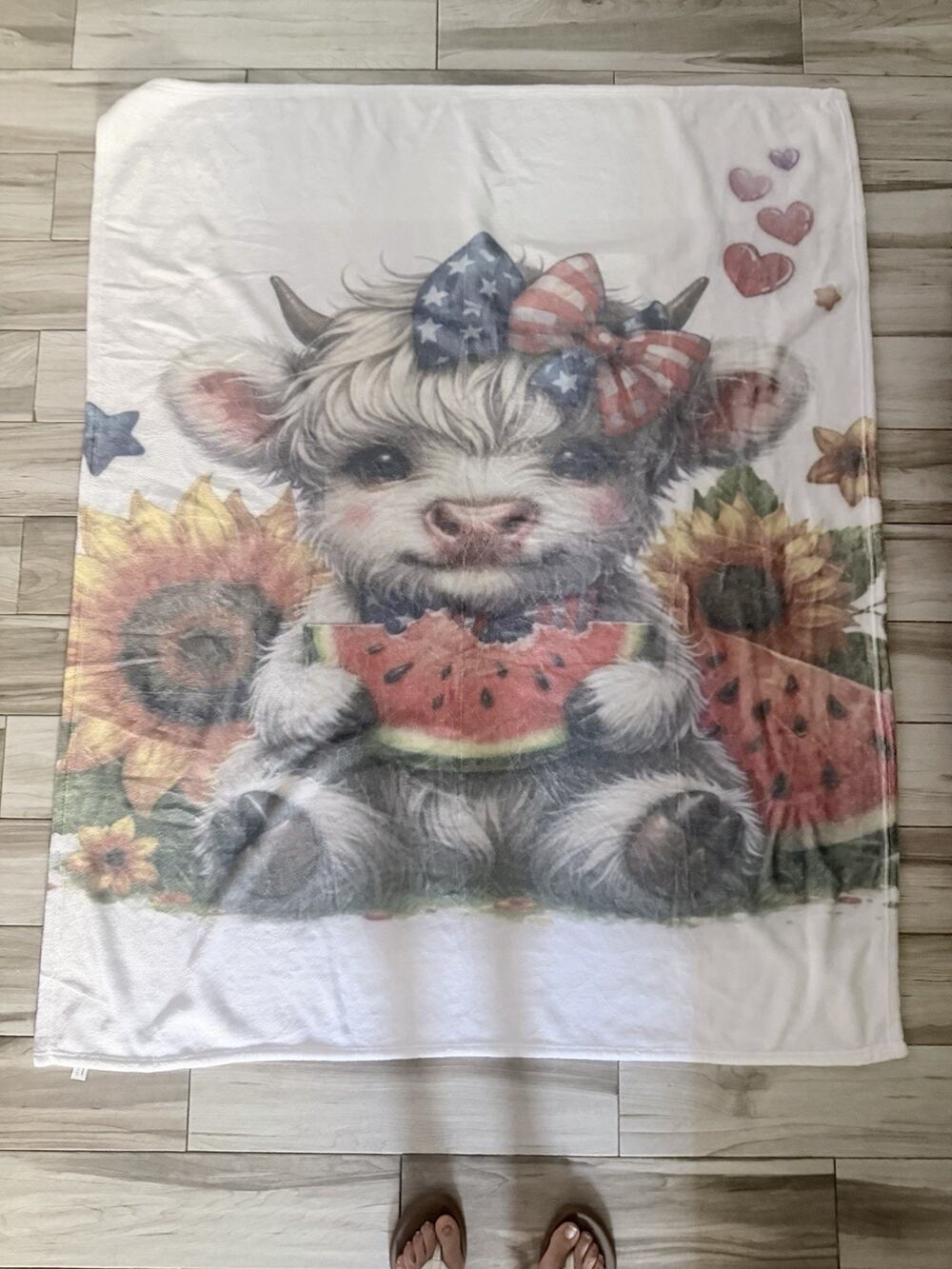 Highland Cow Blanket Flannel Size 50 X 60 Brand New Country Setting
